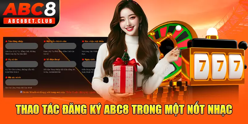 Thao tác đăng ký ABC8 trong một nốt nhạc